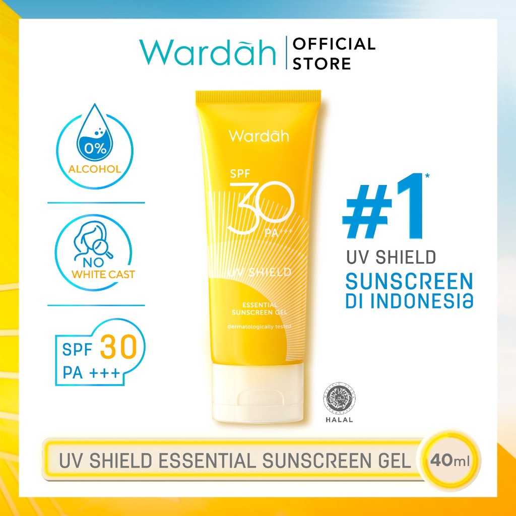 Rumah Cantik Wardah UV Shield Essential Sunscreen Gel SPF 30 PA +++ 40 ml Bisa COD Bayar di Tempat