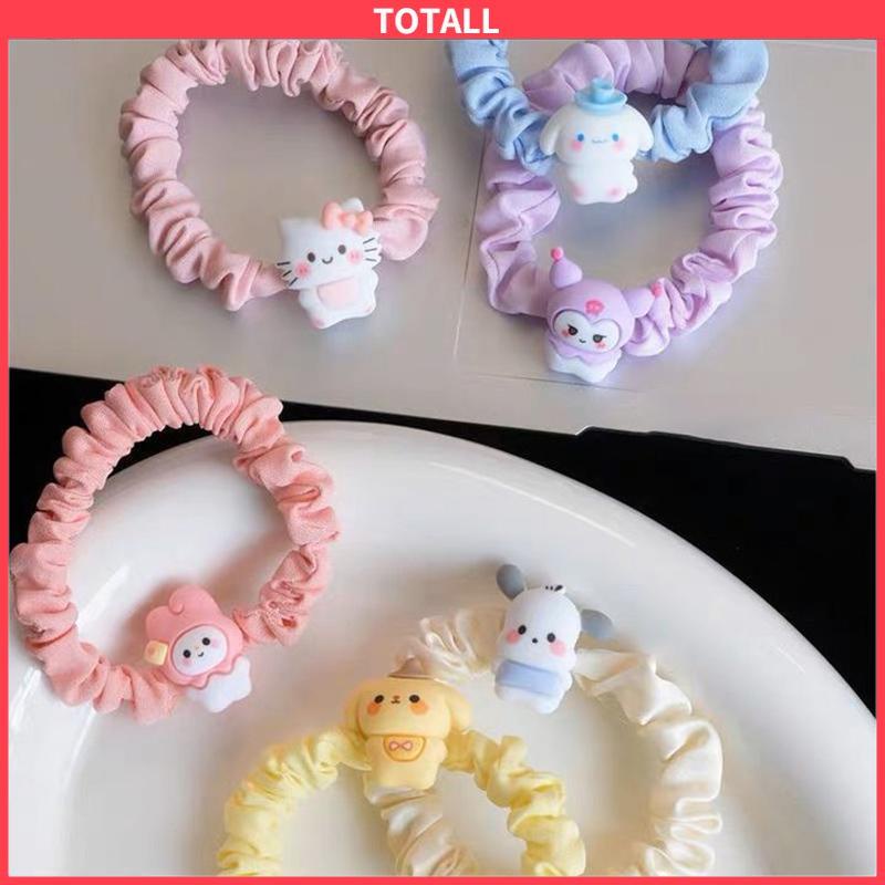 COD Cincin Usus Kecil Kartun Anjing Cinnamoroll  Cincin Rambut  Gaya Manis Manis Lucu Tali Rambut-Totall