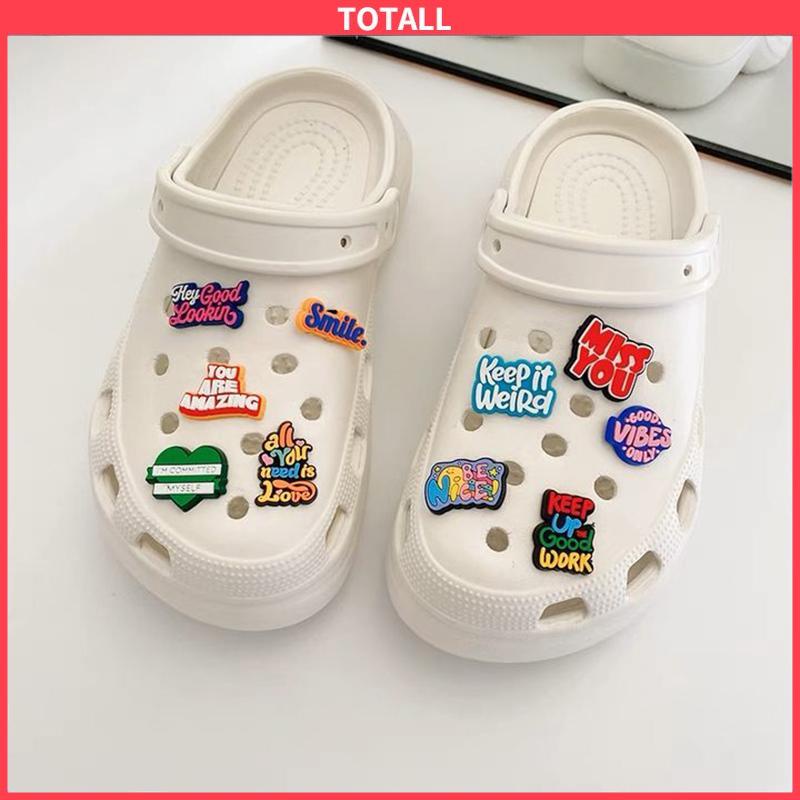 COD Charms Sepatu Motivasional Phrases jibbitz crocs Untuk Aksesoris Pesta Anak Lucu-Totall