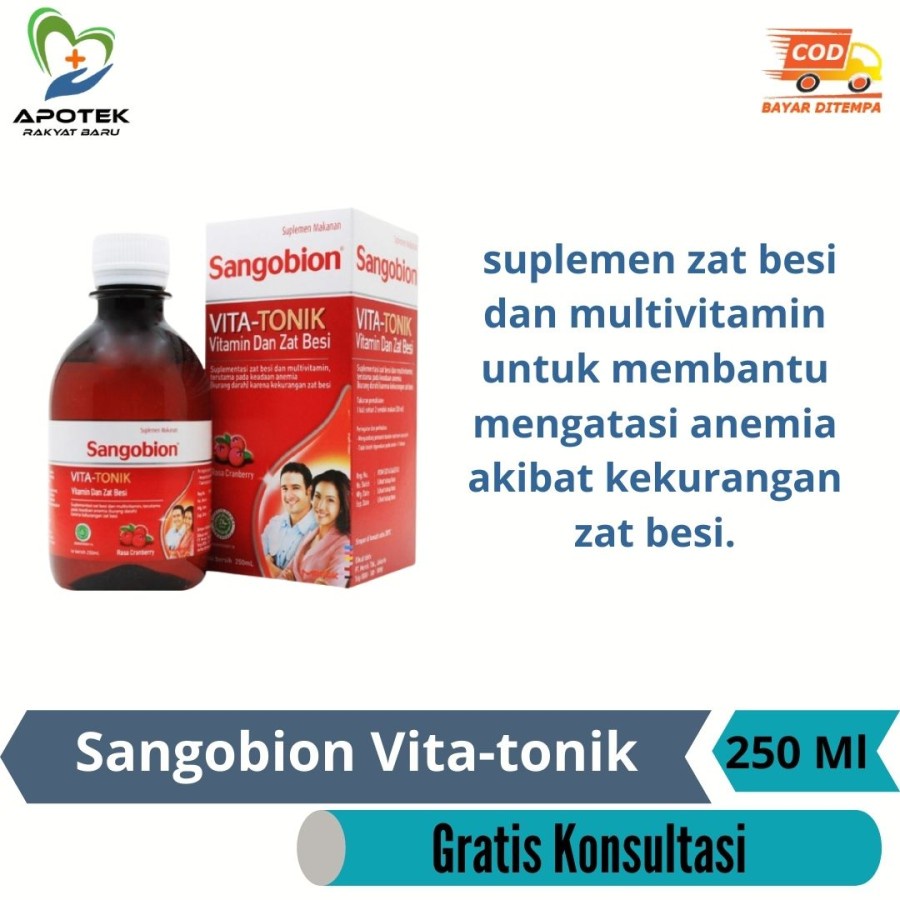 Jual Sangobion Vita Tonik 250 Ml Membantu Mengatasi Anemia Shopee