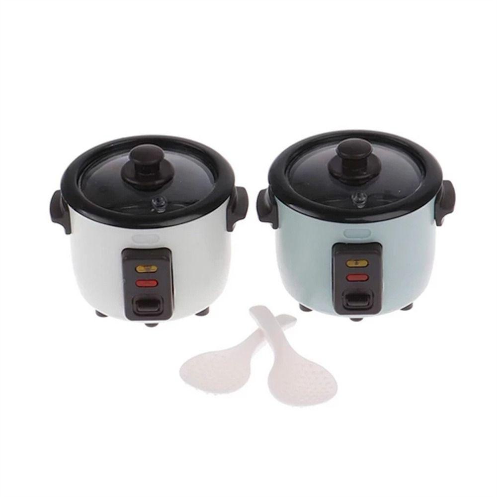 Mxbeauty Simulasi Rice Cooker Dekorasi Pemandangan1Per6 Skala Rumah Boneka Miniatur Mainan Rumah Furniture Mainan Aksesoris Rumah Boneka Model Cooker