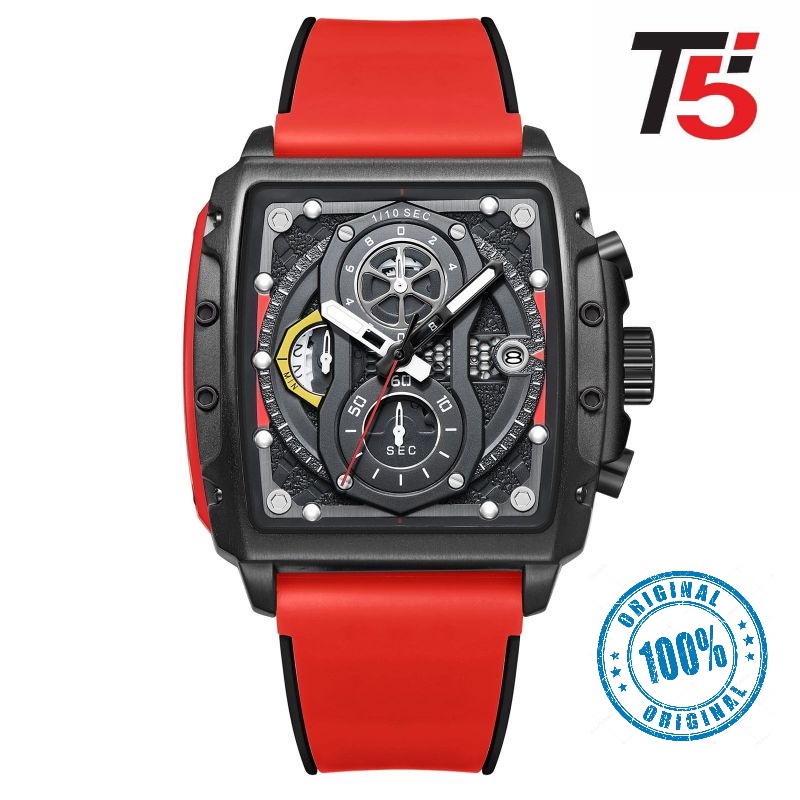 Jam Tangan Pria T5 H 3920 / T5 H3920 Original Cronograph Tahan Air Strap Rubber Warna