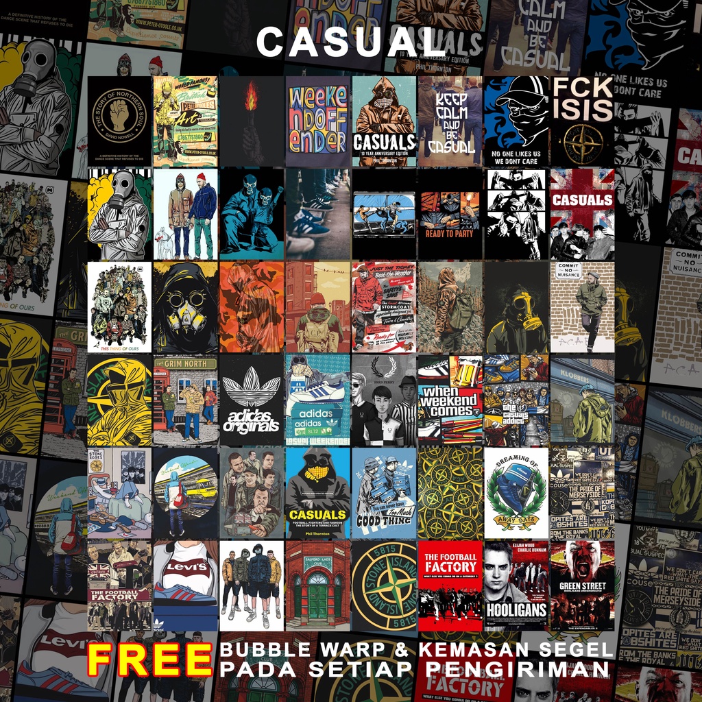 (48 PCS) Poster Dinding Aesthetic | Poster Dinding Aesthetic Casuals Series