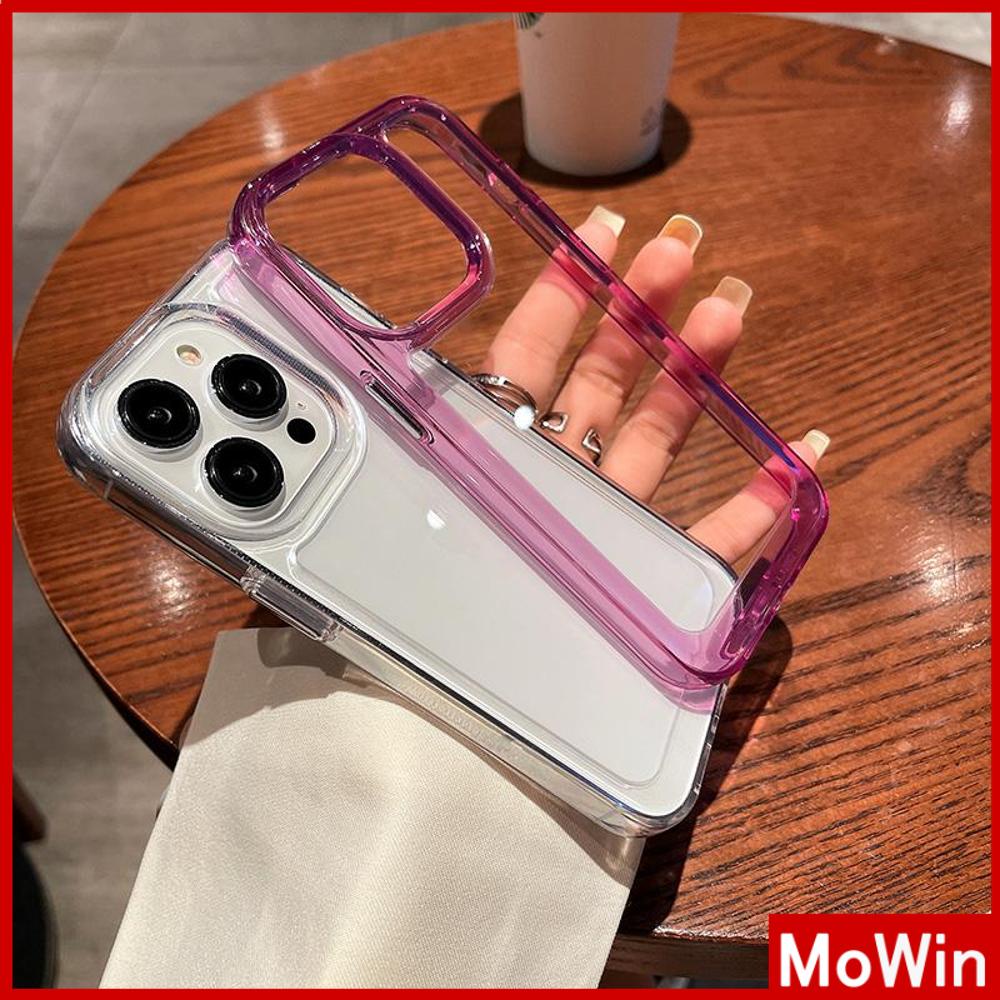 For iPhone 14 Pro Max iPhone Case HD Acrylic Hard Case TPU Frame Clear Case Plating Buttons Protection Camera Purple Black Compatible For iPhone 13 Pro max 12 Pro Max 11 xr 7Plus