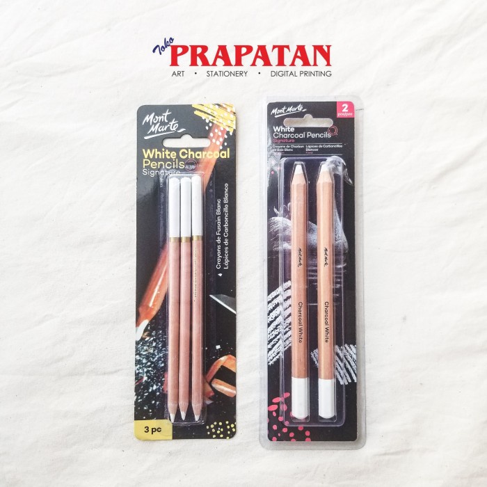 

Mont Marte White Charcoal Pencils set / Pensil Arang Putih set - 3 pcs V05 AND27