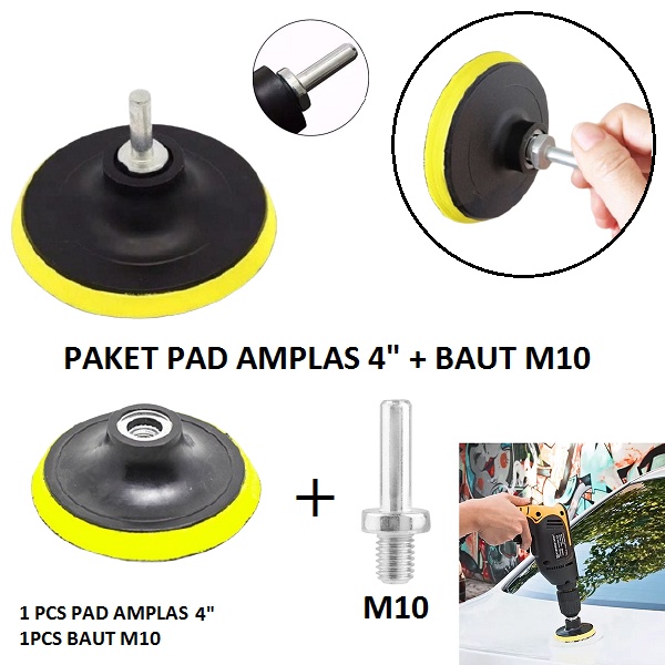 tatakan amplas 4inch + as tengah gerinda gratis amplas 2PC