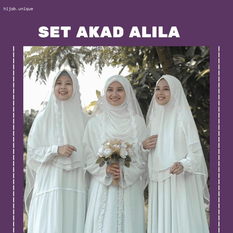 Set Gamis Akad By Hijabalila Gaun pengantin wanita Syar'i