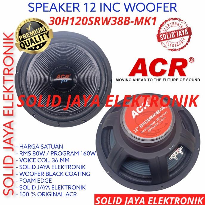 speaker acr 12 inc woofer 30h120srw38b-mk1 wofer 12 pro new inch in w20