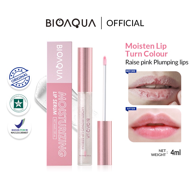 BIOAQUA Moisturizing Lip Serum 4ml Pink Alami Lip Balm Bibir Pelembab Bibir Lip Gloss Lip Oil Lip Care Pemerah Bibir Serum