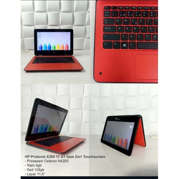 Laptop Hp Probook X360 11 G1 lipat 2in1 Touchscreen