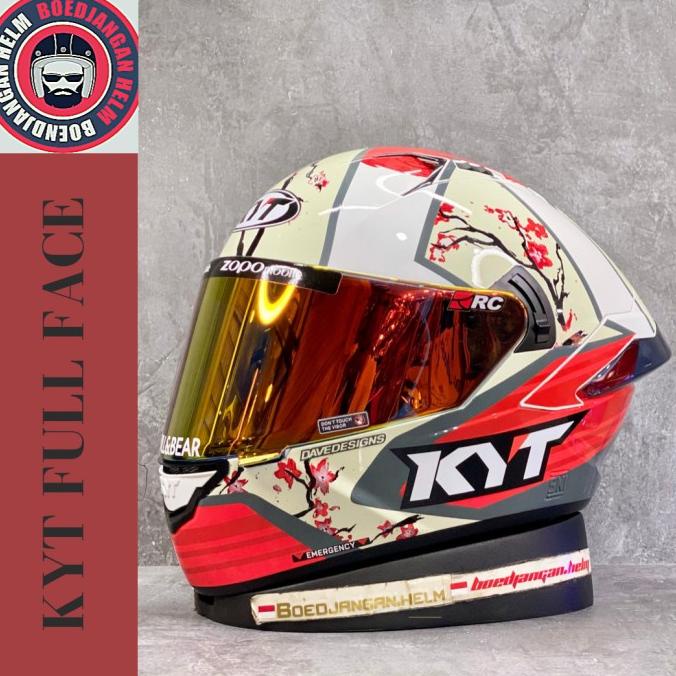 KYT HELM NFR XAVI SAKURA - WHITE RED - FULL FACE - DOUBLE VISOR
