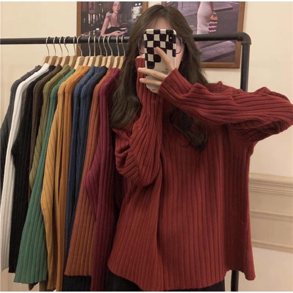 LEONA OVERSIZE KNIT | INNER RAJUT 7GET TEBAL ATASAN WANITA (HD)