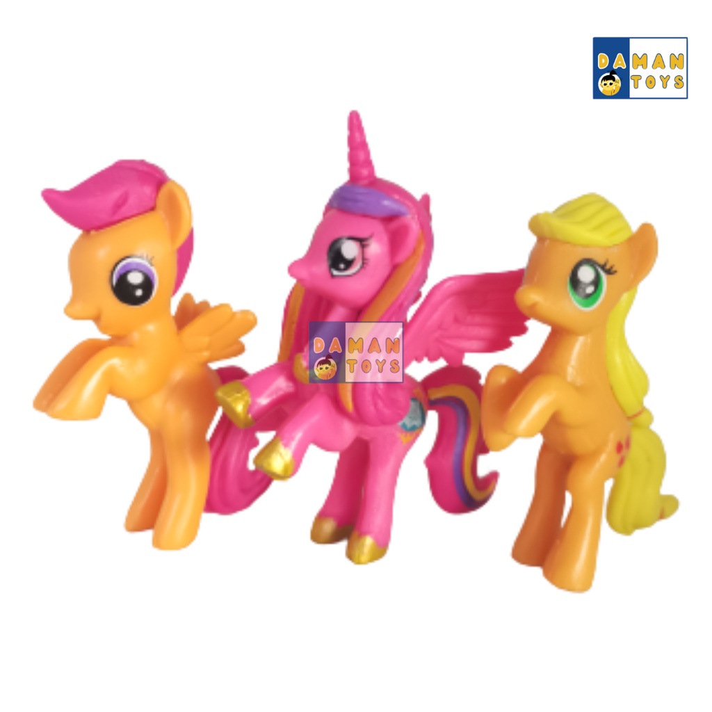 Action Figure My Little Pony 12pcs Pajangan Miniatur Mainan Hiasan Topper Kuda Poni