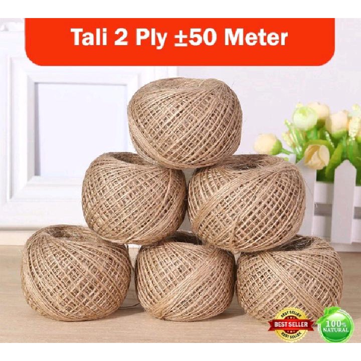 PROMO   TALI RAMI 2 PLY MURAH MEDAN 1 GULUNG / TALI JERAMI / TALI GONI / HEMP ROPE/ STRAW STRING