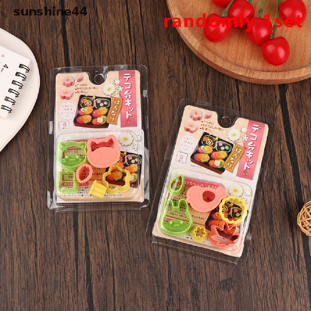 Sunshine 6Pcs / Set Cetakan Kue / Sandwich Bentuk Kelinci / Burung / Bunga Lucu