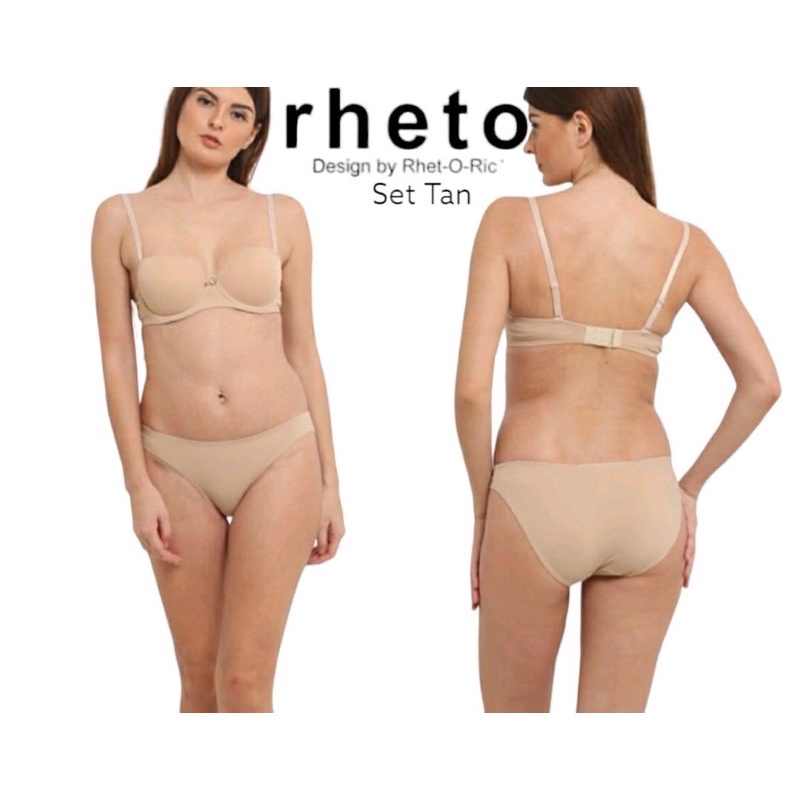 Bra set Rheto half cup Tan