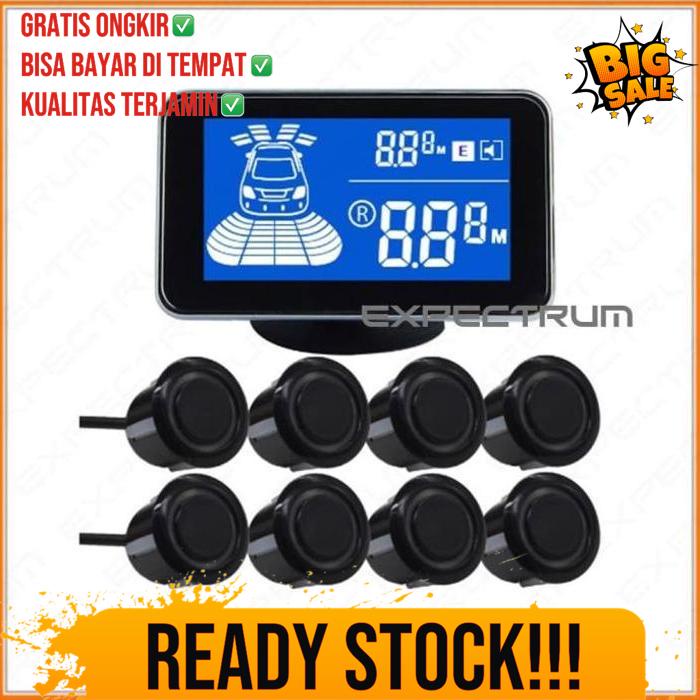 Sensor Parkir Mobil Depan Belakang 8 Sensor + Led Display Meter