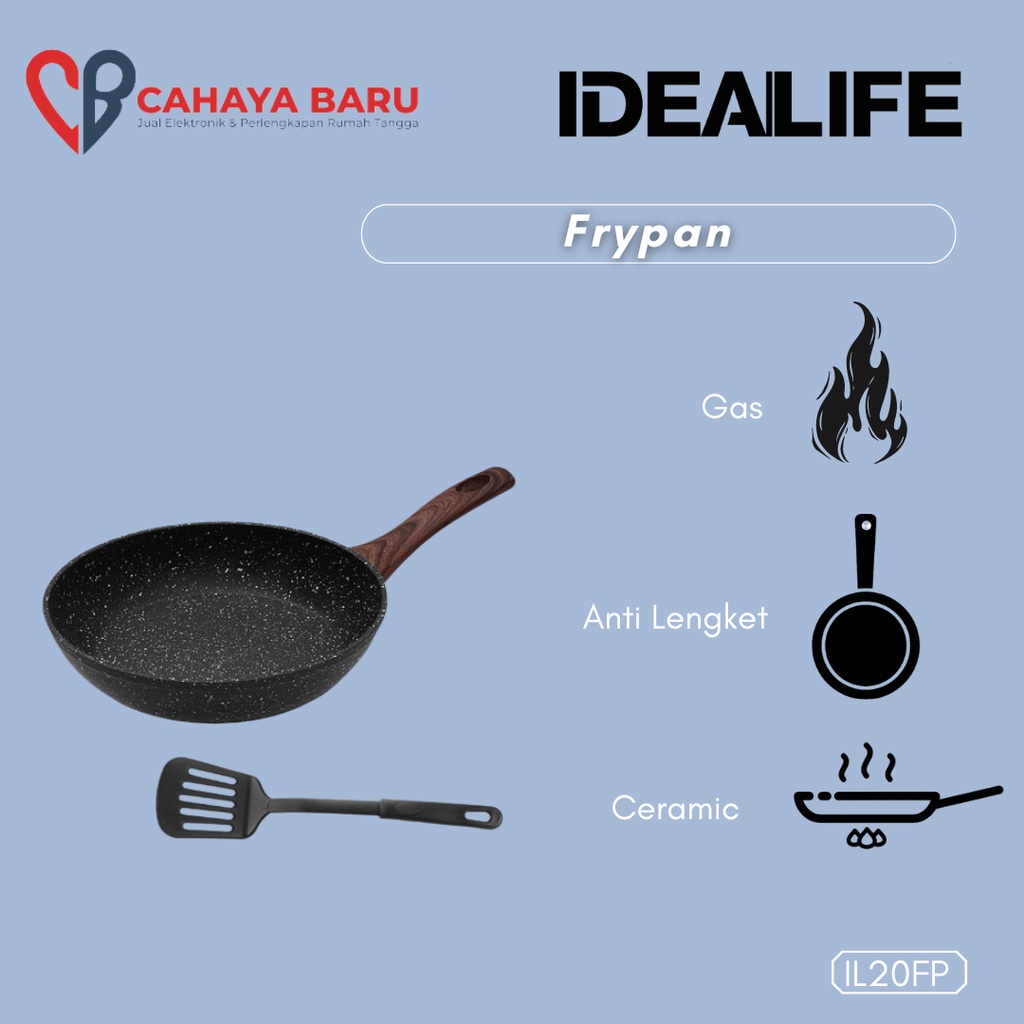 IDEALIFE FRYPAN 20CM+SPATULA IL20FP