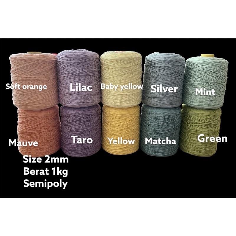 Tali katun warna 2mm 1kg