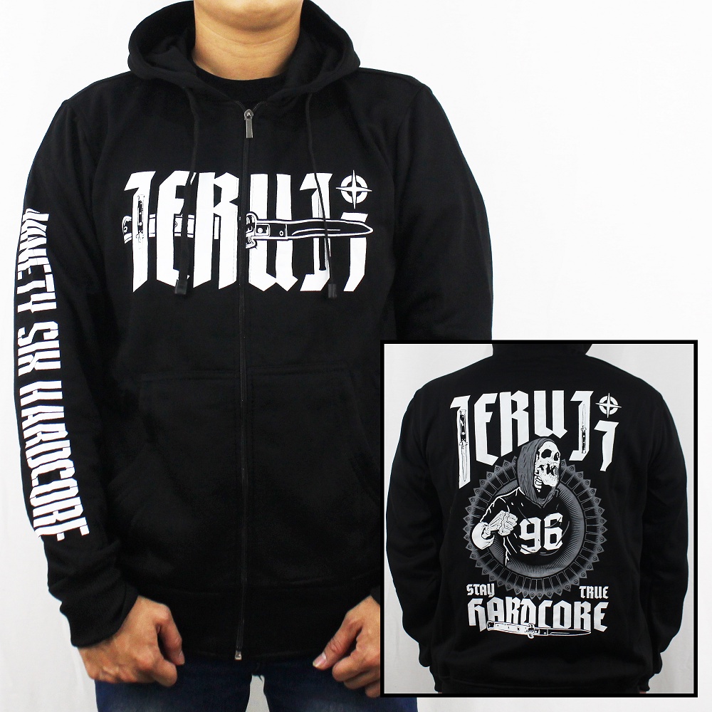 JAKET HOODIE ZIPPER JERUJI 01 - JAKET HEAVY METAL JERUJI - SWEATER HOODIE MUSIK JERUJI - HOODIE PRIA