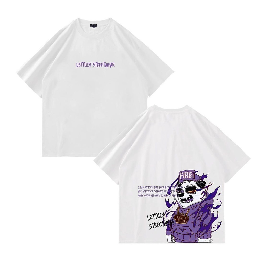 [ OVERSIZE ] LETTUCY BAJU KAOS MOTIF PANDA RICH