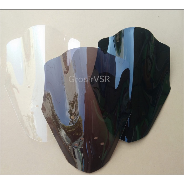 Visor Yamaha Lexi model pendek - Hitam, tanpa bubble