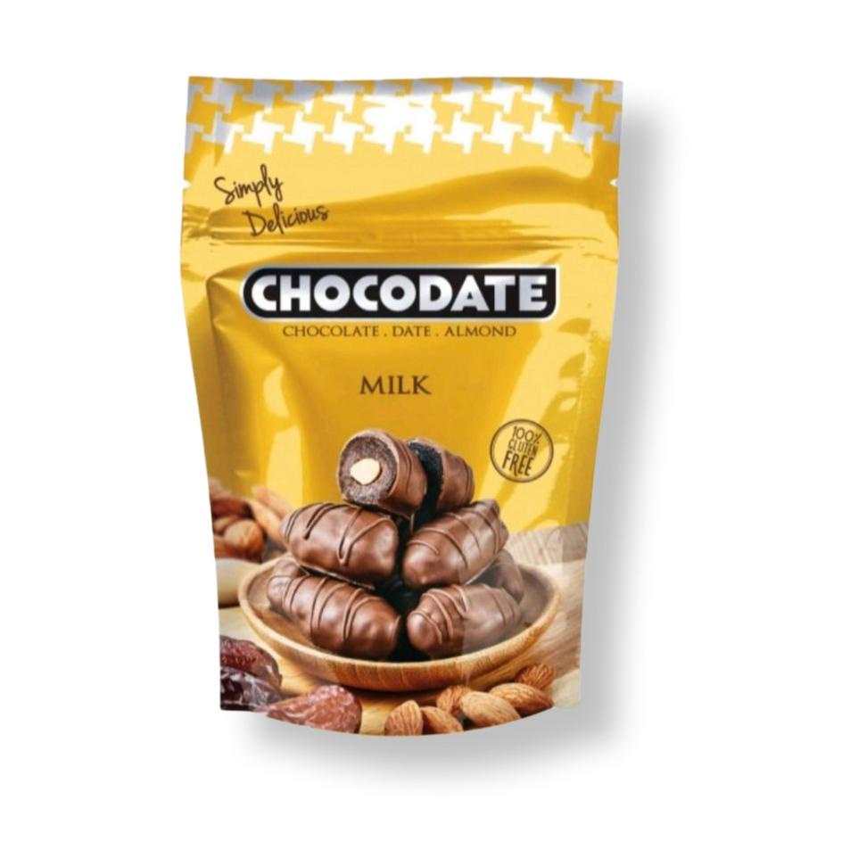 

BISA ✨COD✨ CHOCODATE MILK 100GR | CEMILAN KURMA ISI ALMOND serbuuu !