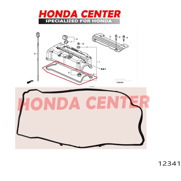 Packing paking perpak karet tutup cover klep cylinder head Accord 2008 2009 2010 2011 2012 CRV gen4 2012 2013 2014 2015 2016 2017 2400cc odyssey rb2 rb3 2009 2010 2011 2012 2013