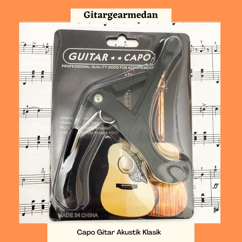 CAPO GITAR BESI KAPO GITAR BESI PENJEPIT GITAR BESI AKSESORIS GITAR AKSESORIS GITAR AKUSTIK AKSESORIS GITAR KLASIK JEPITAN GITAR BAHAN BESI ALUMINIUM ALLOY BLACK