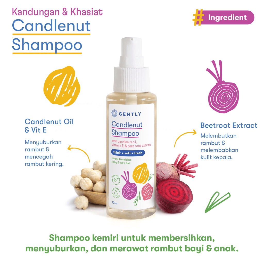 GENTLY Candlenut Shampoo - Shampoo Kemiri Bayi dan Anak