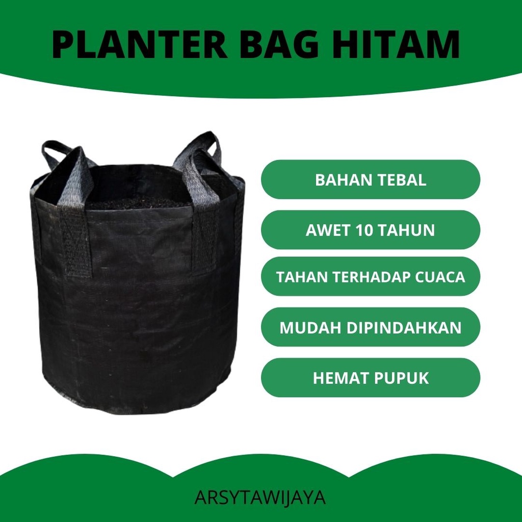 Planter Bag Hitam Tebal - Planter Bag 100 liter - Planter Bag Easy Grow