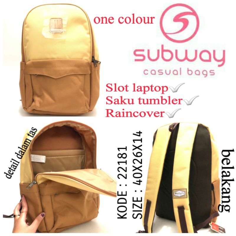 TAS SEKOLAH RANSEL PEREMPUAN BACKPACK BY SUBWAY 22181