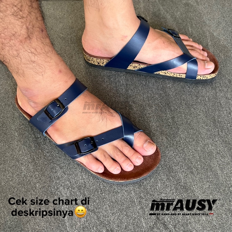 Sandal Cowok Pria Birken Casual mrAUSY Silang Japit