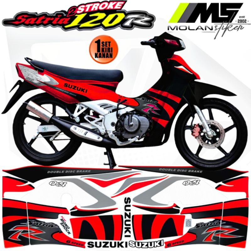 Decal Sticker Striping Variasi Motif Ori Satria R 120 Lumba 2001-2002 /Satria R 2Tak Kotak /Suzuki S