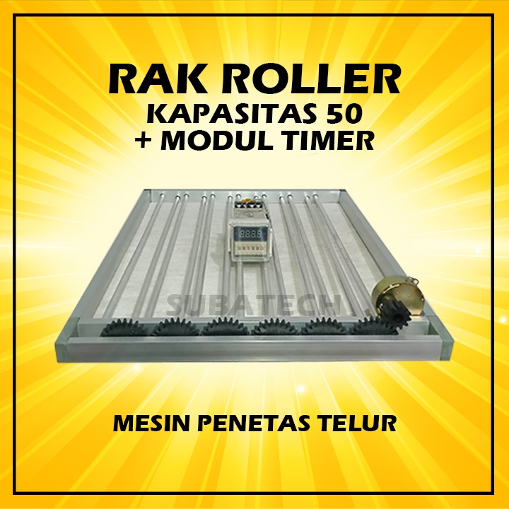 Rak Pemutar Telur Otomatis - Sistem Roller Kap. 50 Plus Modul Timer