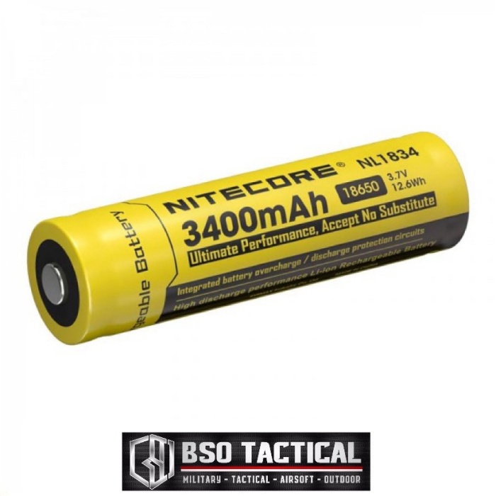 

Limited Nitecore Rechargeable 18650 Li-Ion Battery 3400Mah 3.7V Nl1834 Ori