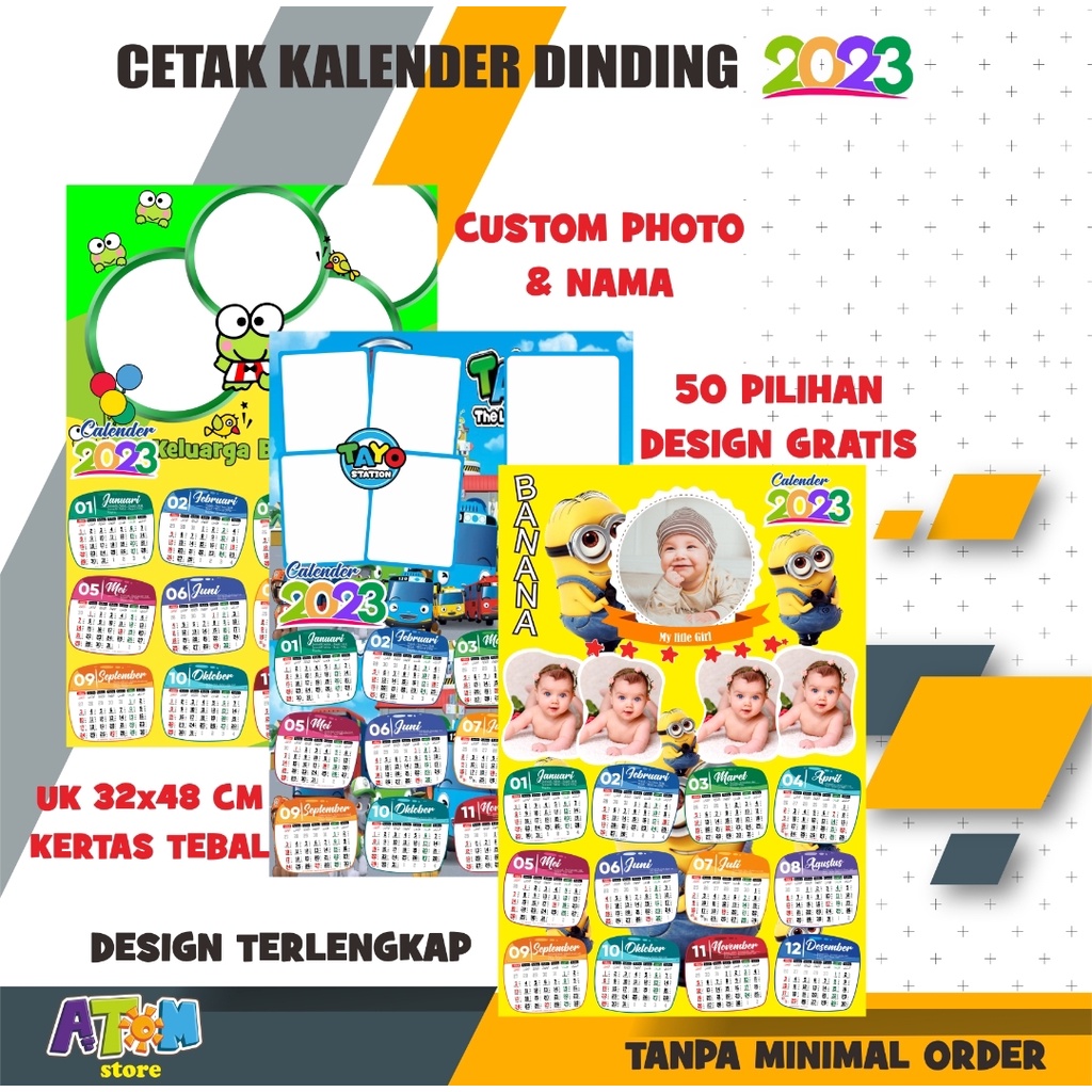 

Cetak kalender foto 2023 Custom karakter free design