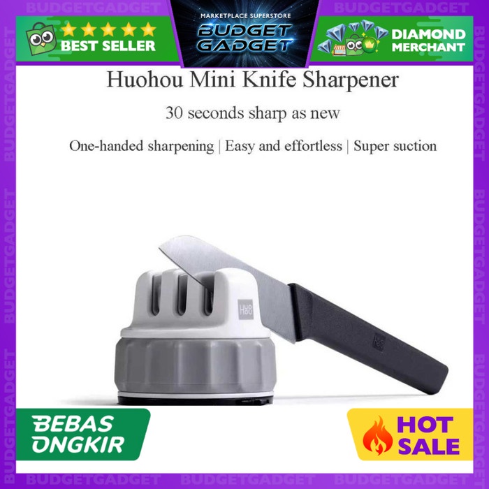 Original Huohou Pengasah Pisau Stainless + Ceramic 3 Grind Whetstone