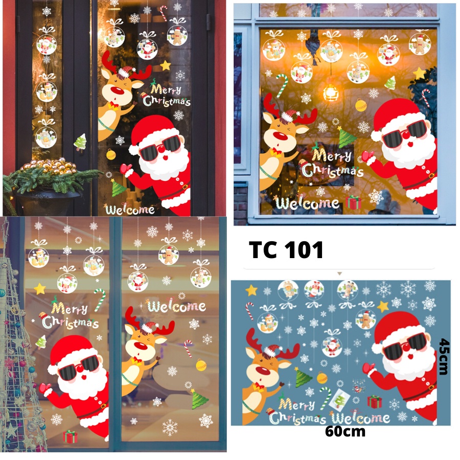 WALLSTICKER WALL STIKER STICKER NATAL WALLSTIKER SETIKER WALLSTICKER TEMA POHON MOTIF NATAL WALSTIKER WALLPAPER PAPER MERRY MERY CHRISTMAS CRISTMAS 2022 SANTA CLAUSE TAHUN BARU DEKORASI HIASAN DINDING TEMBOK PINTU KACA JENDELA RUMAH NATAL 2022