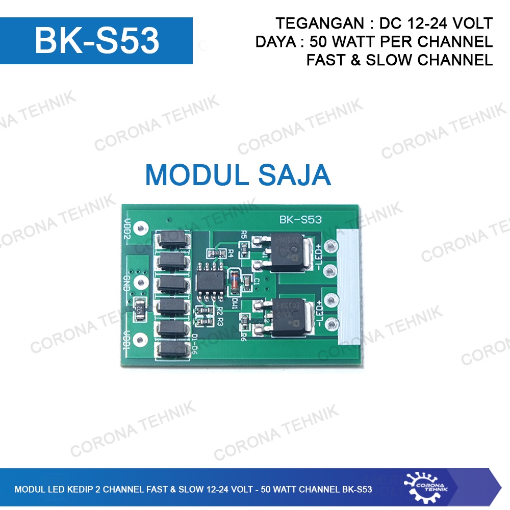 Modul Saja - Modul LED 2 Channel Fast &amp; Slow 12-24 Volt - 50 Watt Channel BK-S53