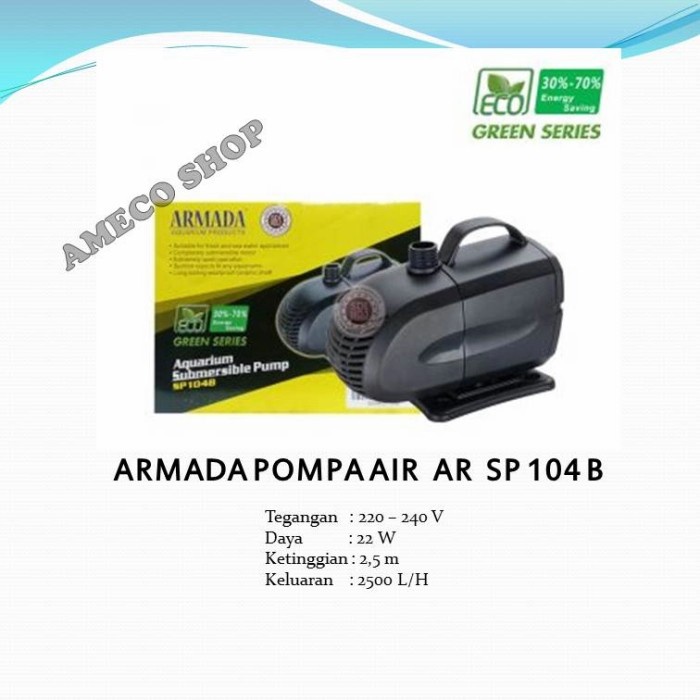 ARMADA Pompa Air Celup Aquarium Body Besar AR SP 104 B