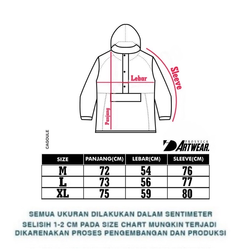 Jaket Cagoule Kombinasi Jaket Parasut Pria Wanita