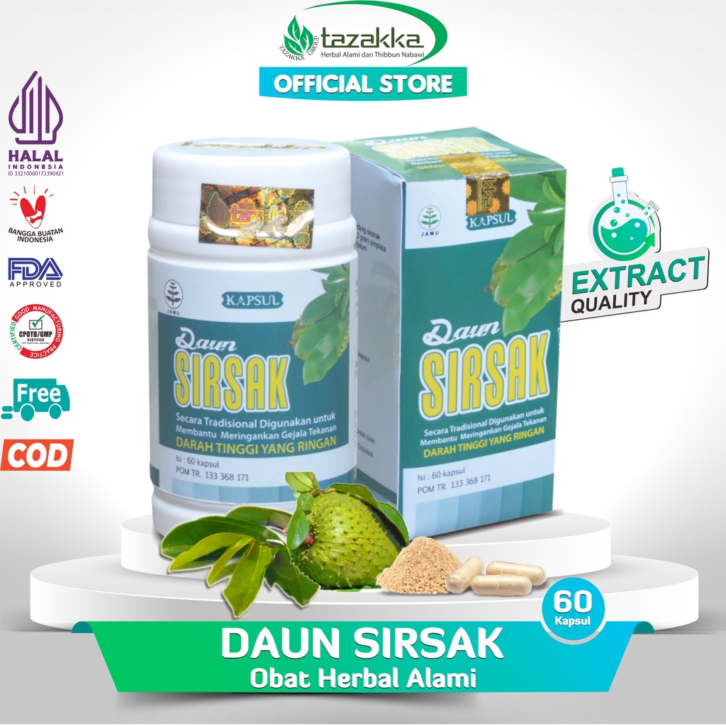 Jual Tazakka Kapsul Daun Sirsak Herbal Untuk Kista Isi Capsule