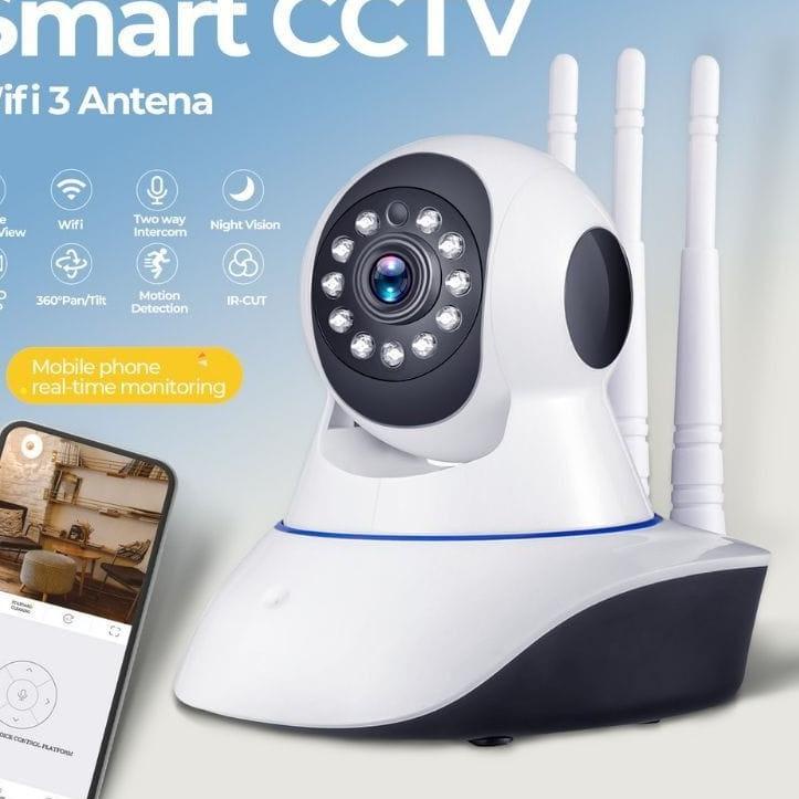 Belanja sekarang--IP Camera CCTV WIRELESS Wifi 3 Antena V380 - Ip Cam v380 Wifi Smart Net Camera