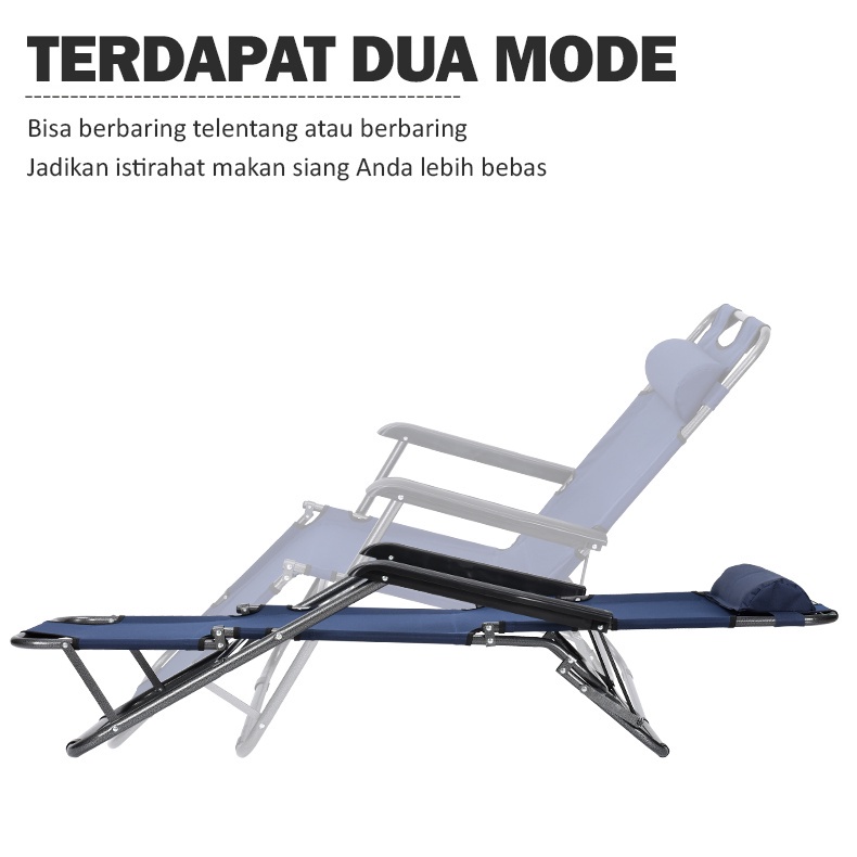 (COD) Kursi Piknik Lipat Longer/ Kasur Lipat Folding Bed /Kursi Malas Lipat Kursi Santai Portable Serbaguna