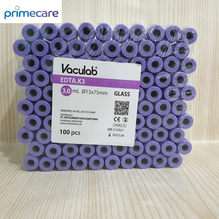 Tabung Darah Vaculab EDTA 3ML K3 OneMed Tabung EDTA Vacutainer UNGU