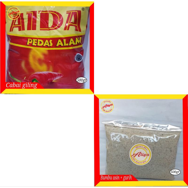 

Bumbu kuah ASIN + GURIH EXTRA REMPAH Dan CABAI BUBUK AIDA ( 500gr ). cocok untuk bumbu masak, tumis, sop, kuah, Baso aci, seblak dll