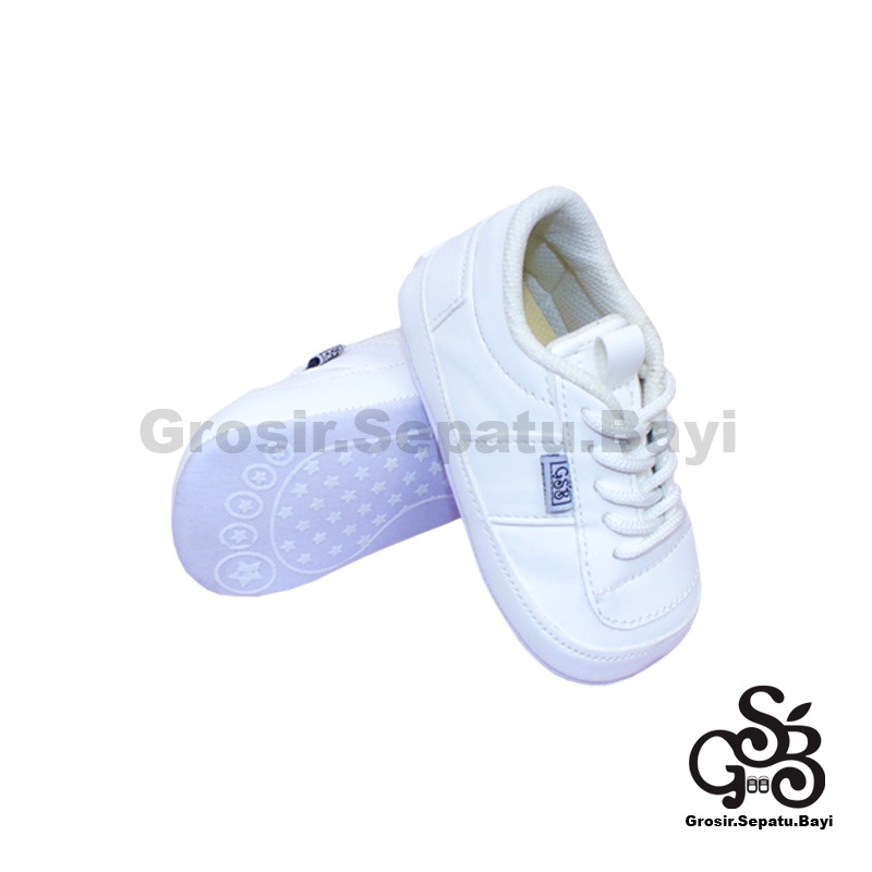 Sepatu Bayi - Baby Shoes - Prewalker  | 2-12 bulan | casual MARGOM PUTIH polos ringan &amp; fleksibel