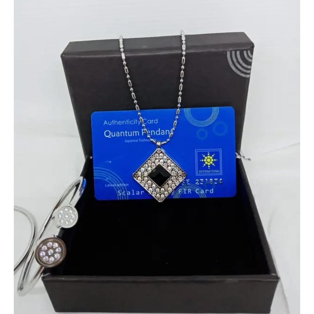 KALUNG KESEHATAN QUANTUM PENDANT 1 SET DENGAN GELANG ORIGINAL BOX + SERTIFIKAT