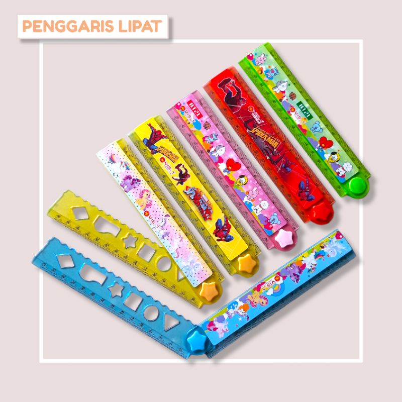 Penggaris Lipat / Penggaris Plastik / Penggaris Karakter 30cm